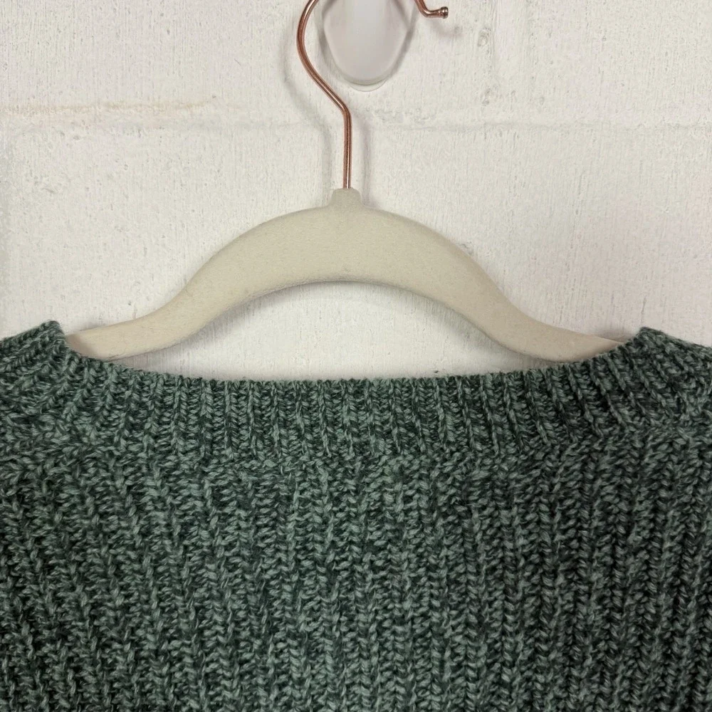 Banana Republic Mens Green Crewneck Sweater SZ XL Wool Blend Chunky Fisherman